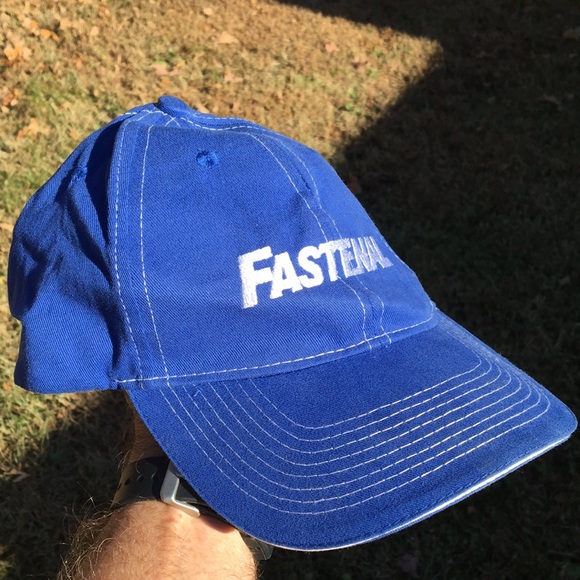Blue Fastenal promotional hat full 6 panel with adjustable Velcro back strap - Picture 7 of 12